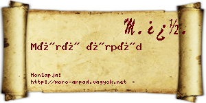 Móró Árpád névjegykártya