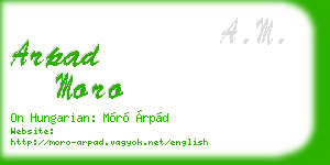 arpad moro business card